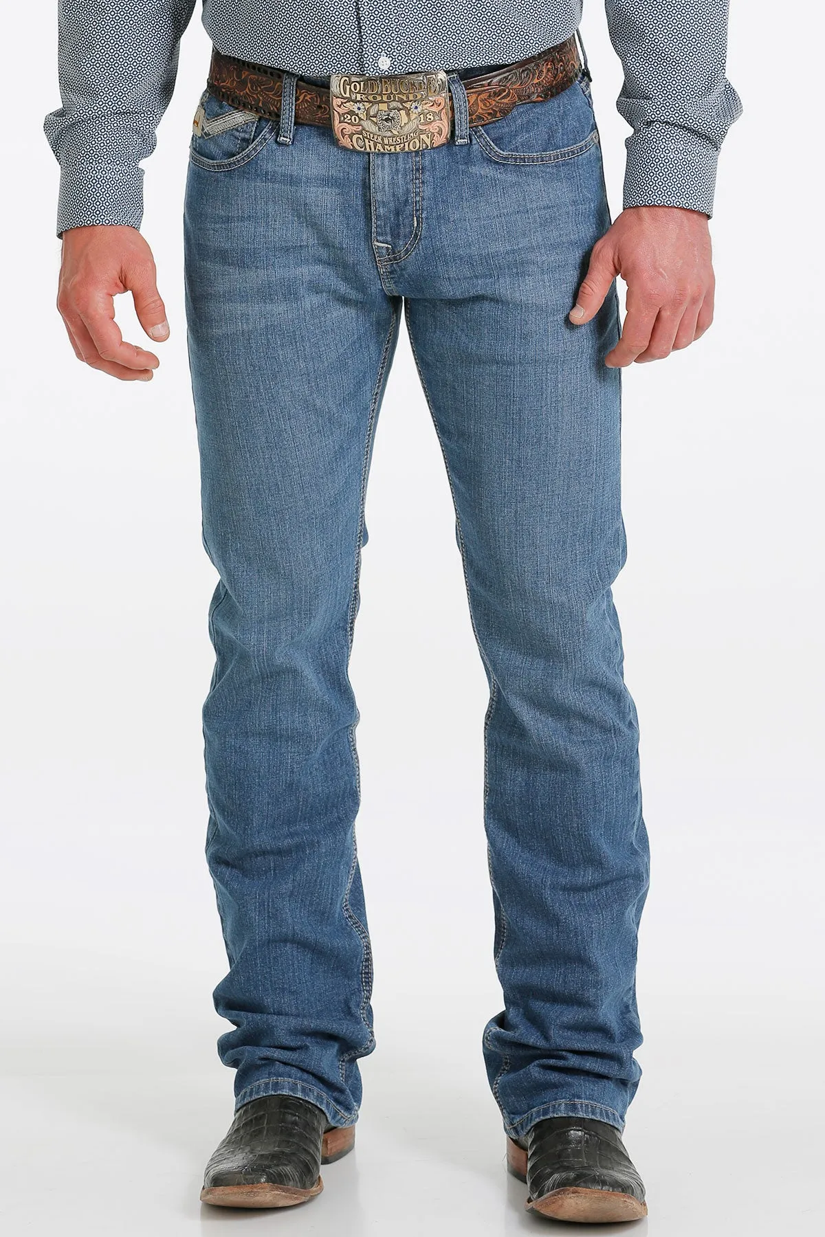 Cinch Men's Ian Slim Fit Jean in Medium Stone