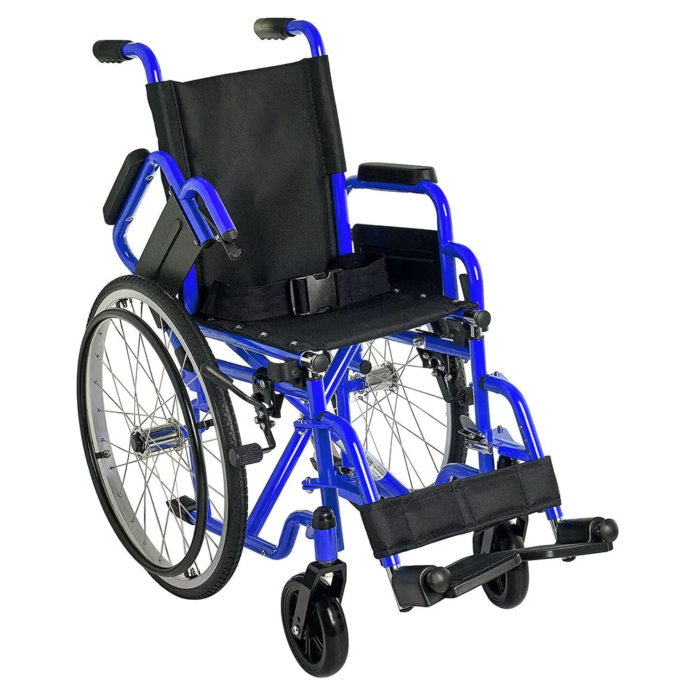 Circle Specialty Ziggo Lightweight Wheelchair for Kids - Blue, 16 inch