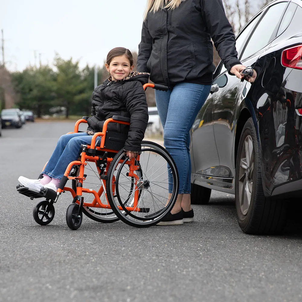 Circle Specialty Ziggo Lightweight Wheelchair for Kids - Orange, 12 inch