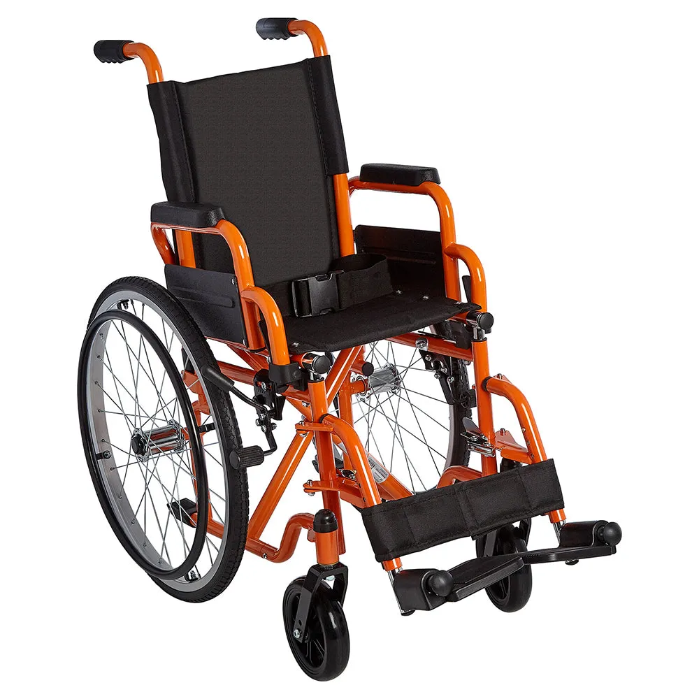 Circle Specialty Ziggo Lightweight Wheelchair for Kids - Orange, 12 inch