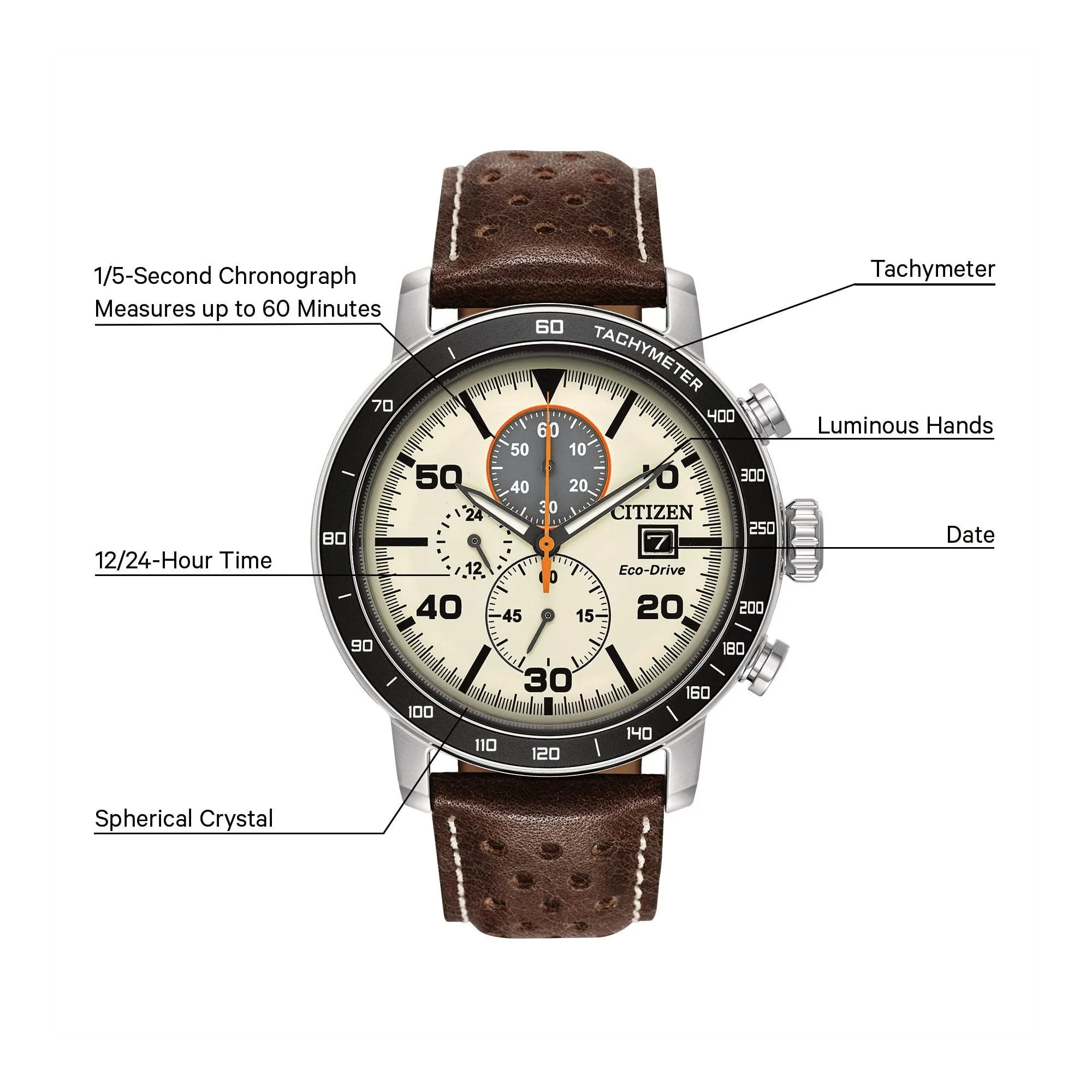 Citizen Eco-Drive Brycen Chronograph Mens Watch.