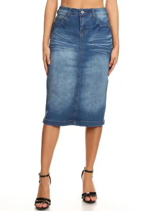 Clara Indigo Denim Skirt