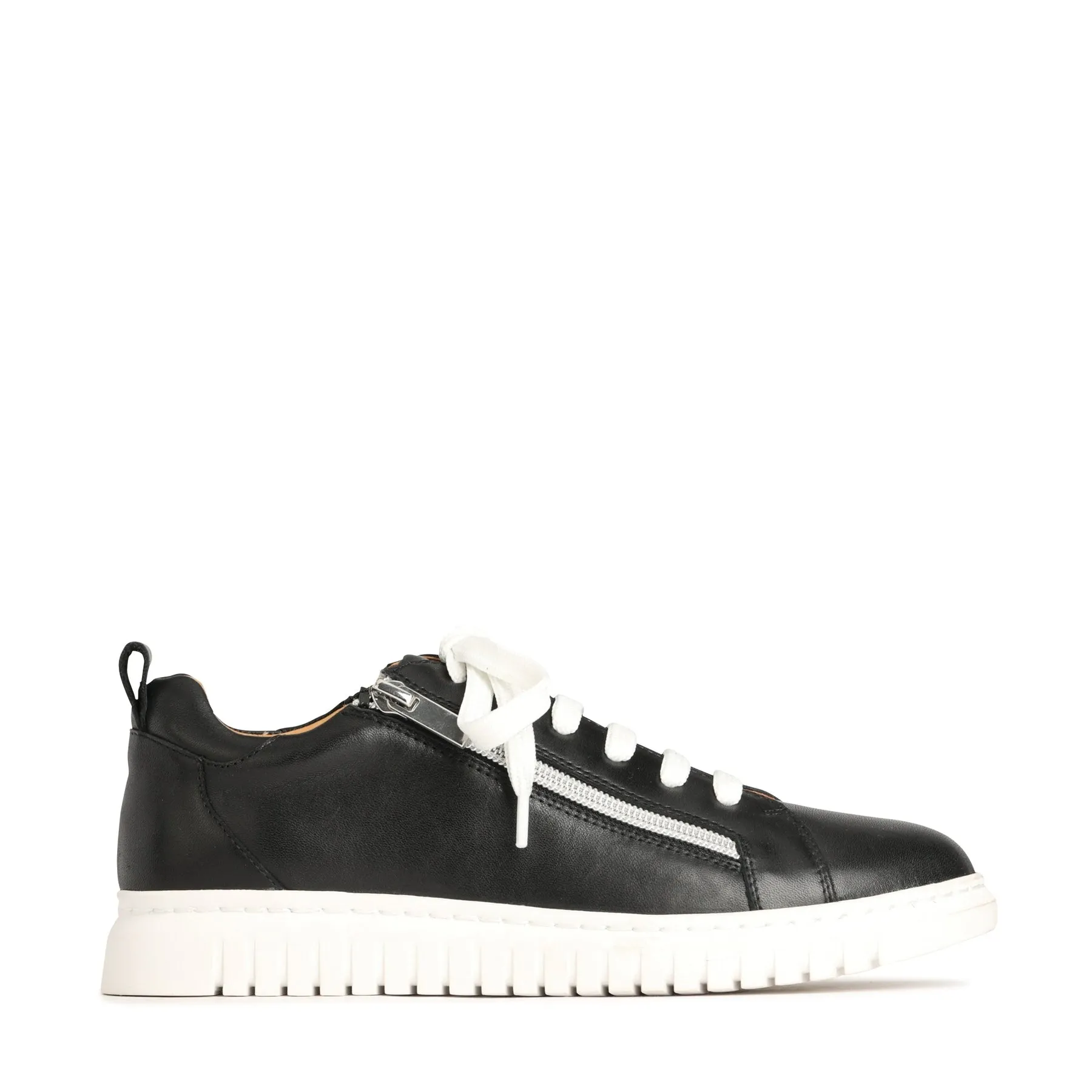 CLARAH DOUBLE ZIPPER SNEAKER LEATHER