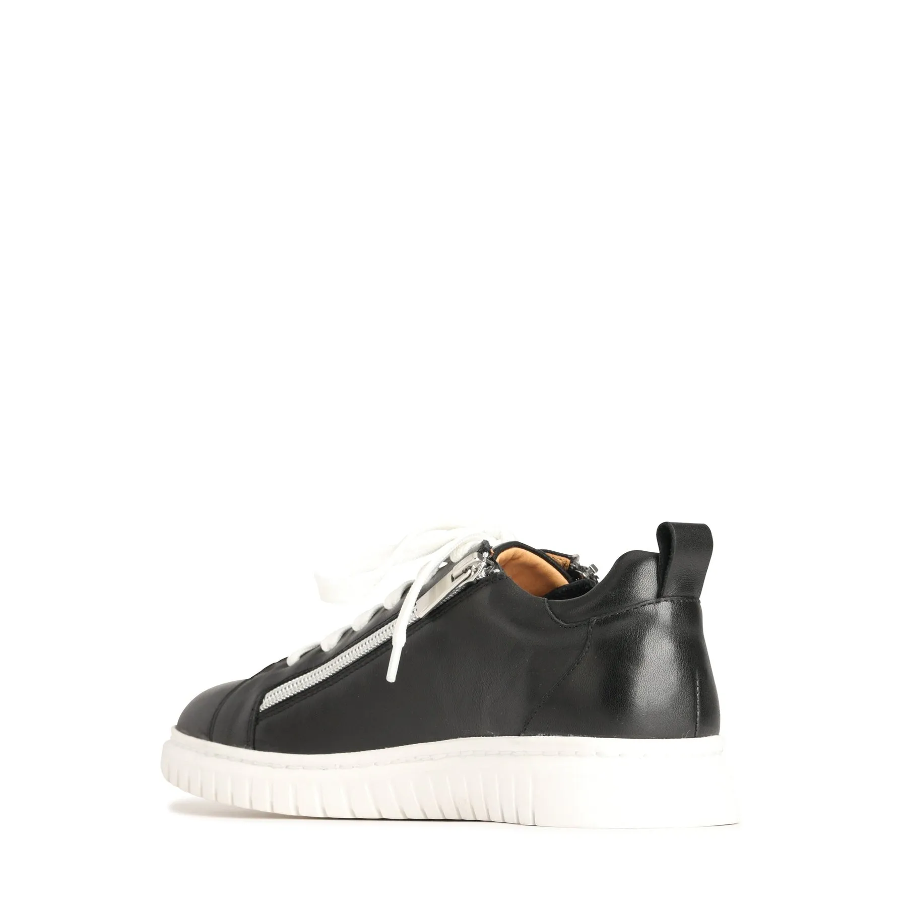 CLARAH DOUBLE ZIPPER SNEAKER LEATHER