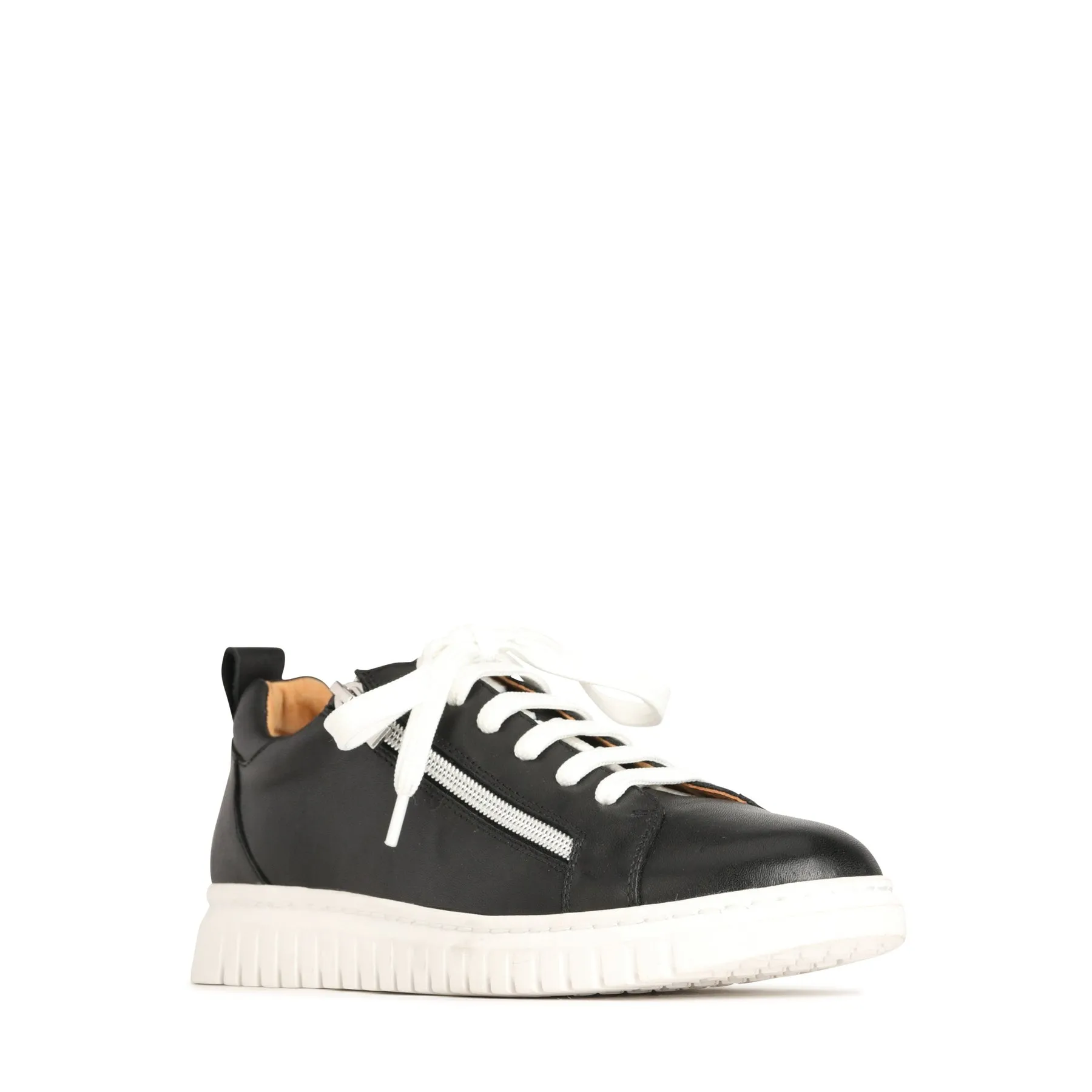 CLARAH DOUBLE ZIPPER SNEAKER LEATHER