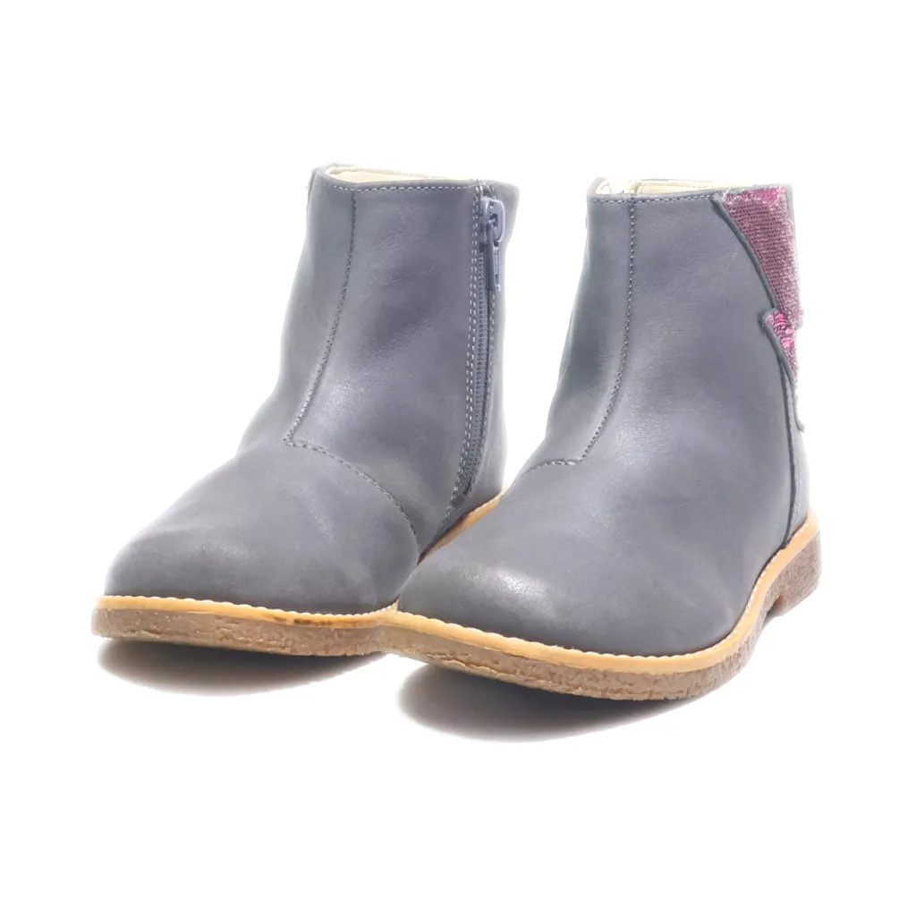 Clarks Ankle Boots Leather Grey Colour For Kids