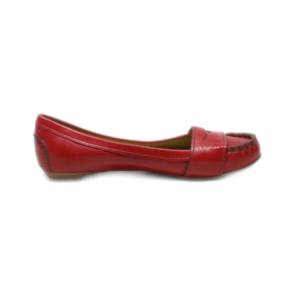 Clarks Loafers Leather Red Colour For Women