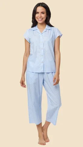 Classic Gingham Luxe Pima Capri - Blue