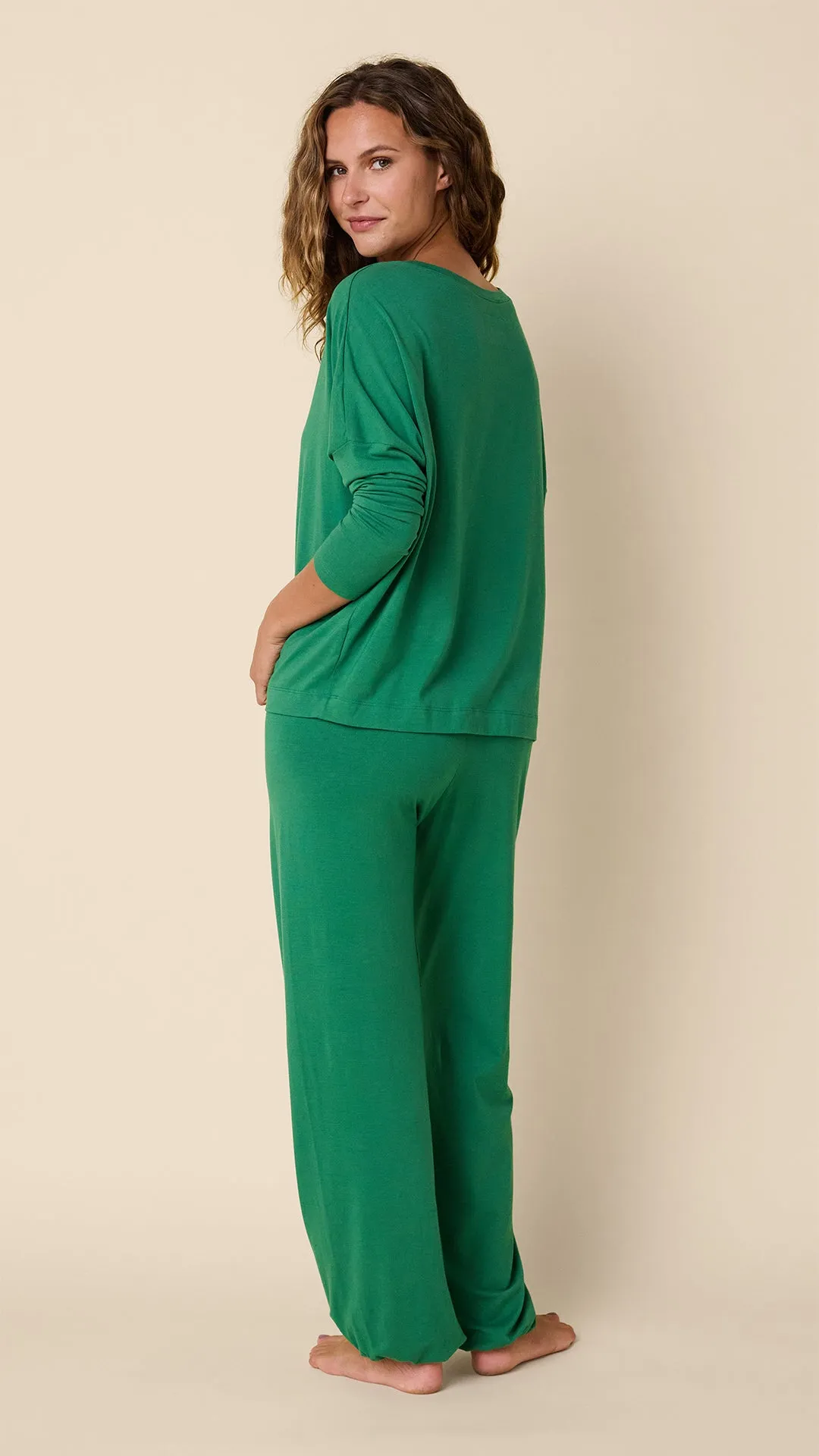 Classic Pima Knit Pullover Set - Pine