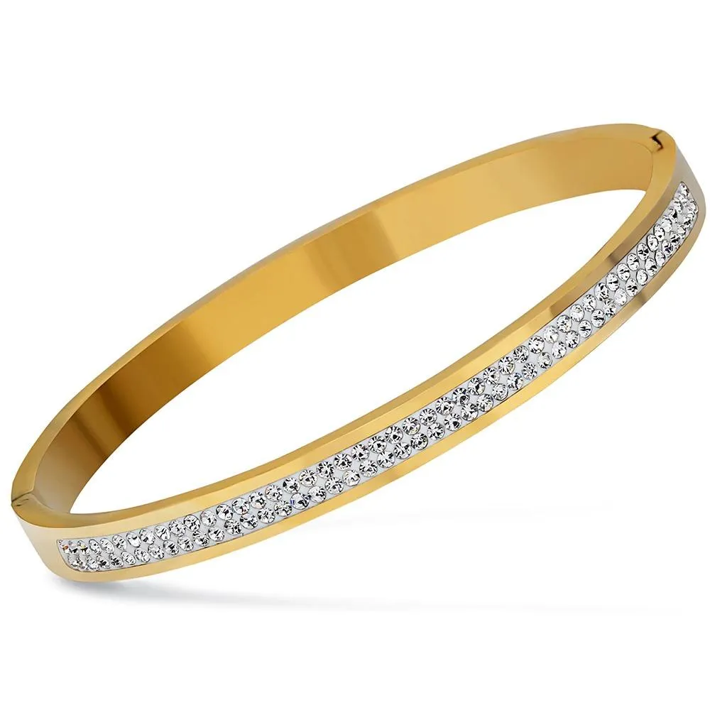 Classic Rhinestone Studded Bangle Bracelets