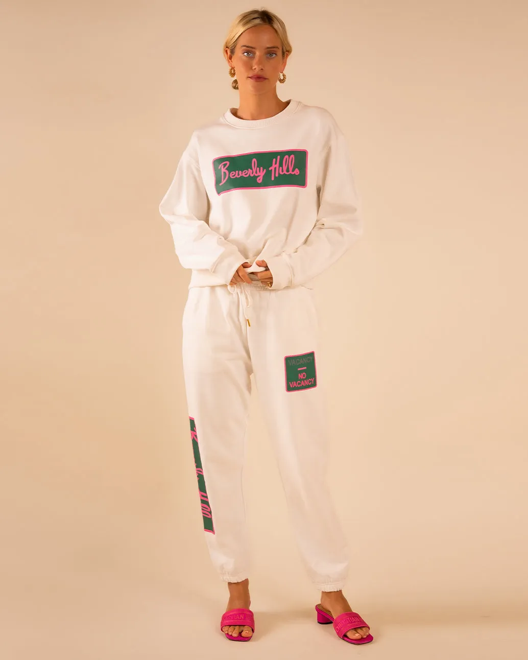 Classic Sweatpant Beverly Hills White