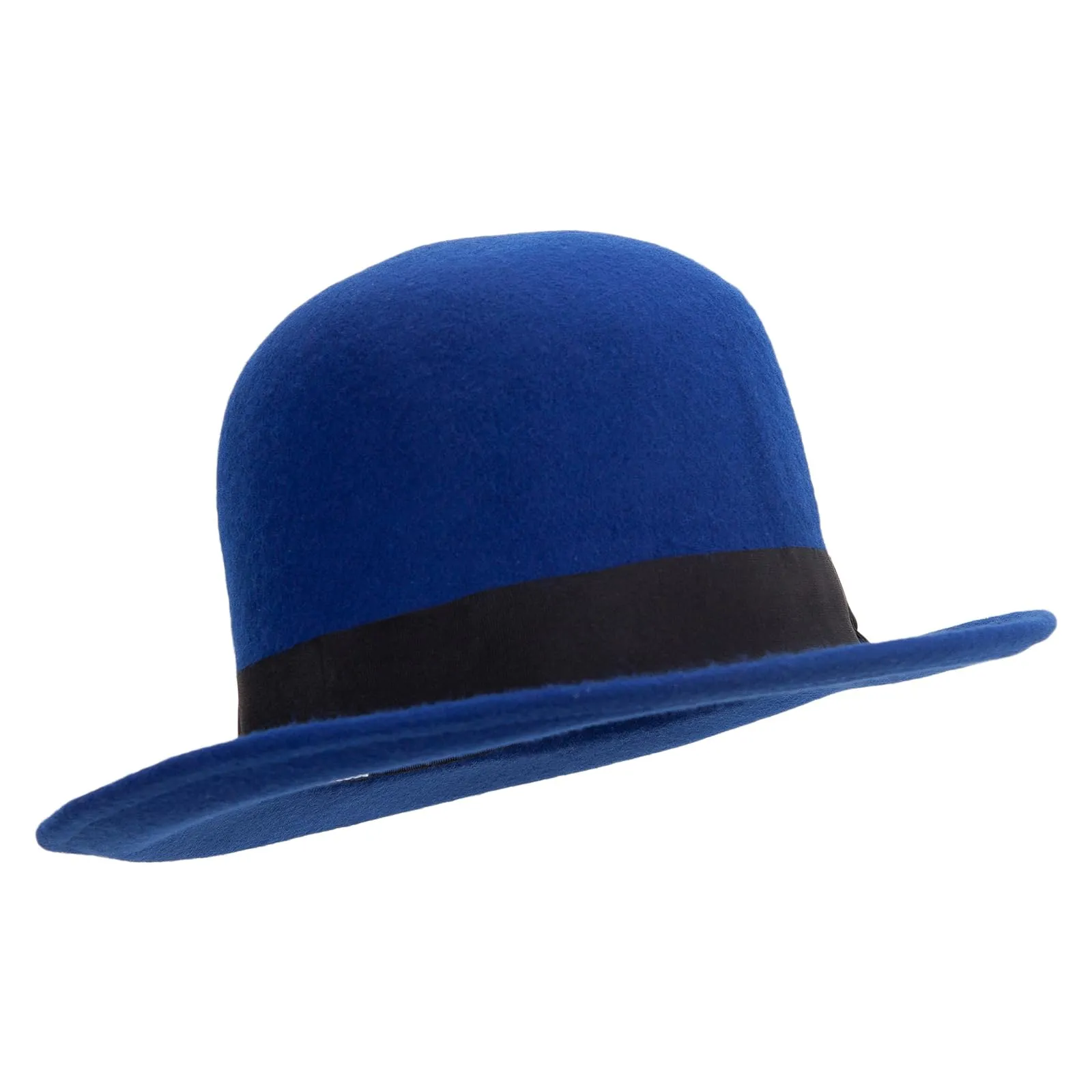 Classic Women's Bowler Wool Felt Hat in Blue