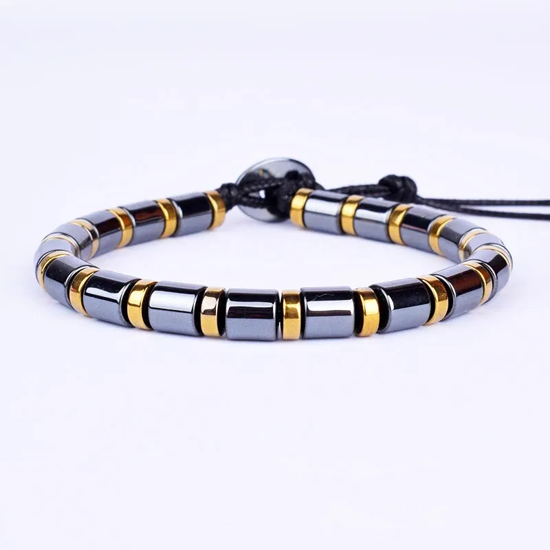 Classical Wave Hematite Energy Bracelets Men Nature High Polish Hematite Magnetic Bracelets for Women New Fashion Energy Jewelry