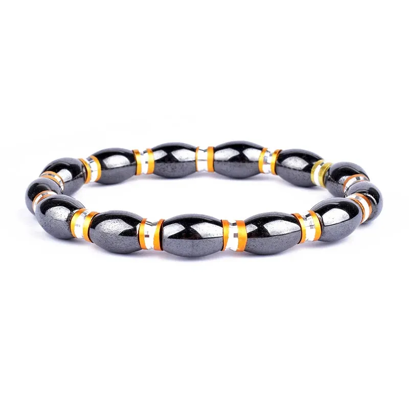 Classical Wave Hematite Energy Bracelets Men Nature High Polish Hematite Magnetic Bracelets for Women New Fashion Energy Jewelry