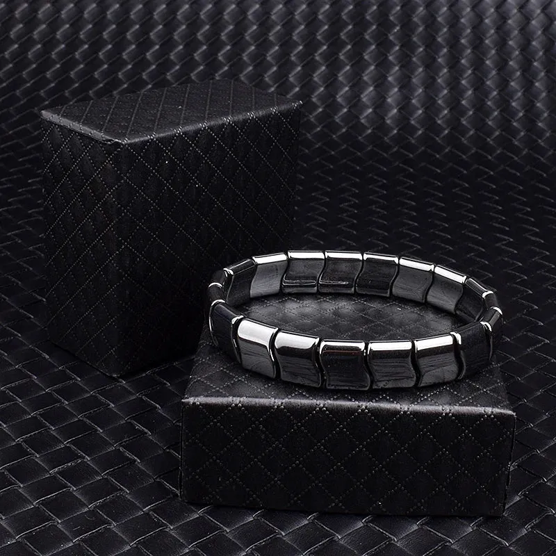 Classical Wave Hematite Energy Bracelets Men Nature High Polish Hematite Magnetic Bracelets for Women New Fashion Energy Jewelry