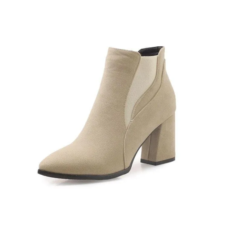 Classy Faux Suede Ankle Boots for Women