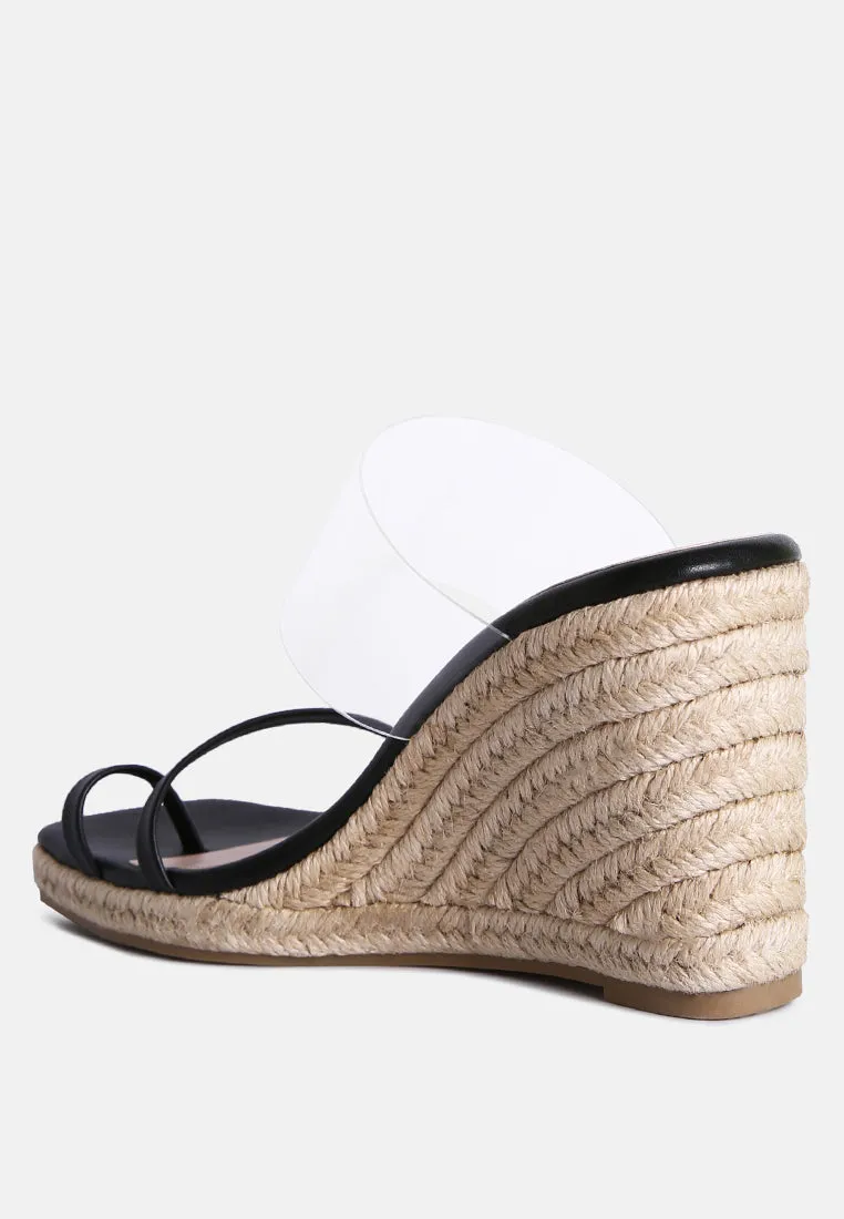 Clear Path Toe Ring Espadrilles Wedge Sandals