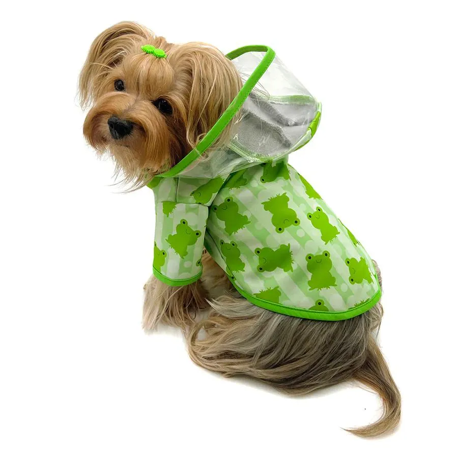 Clear View Froggy Dog Raincoat