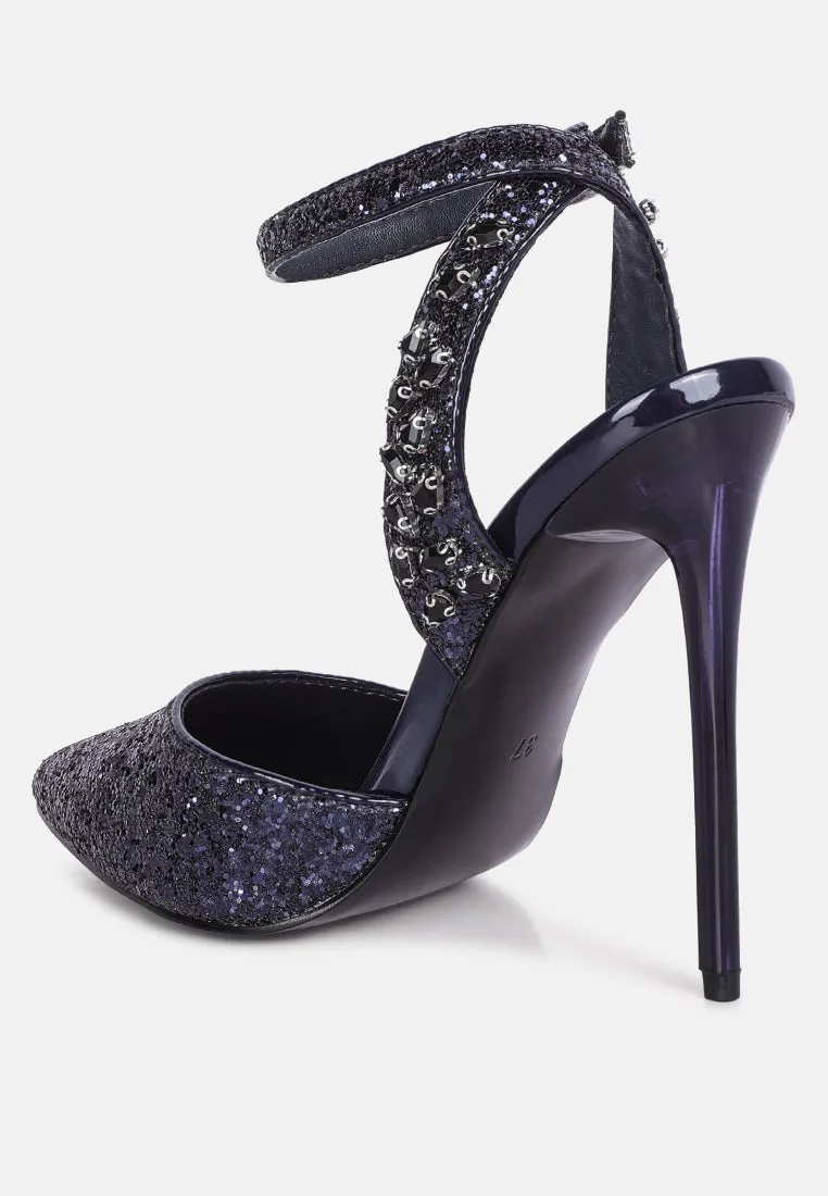 Cloriss Diamante Embellished Glitter High Heels