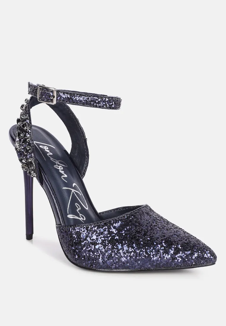 Cloriss Diamante Embellished Glitter High Heels