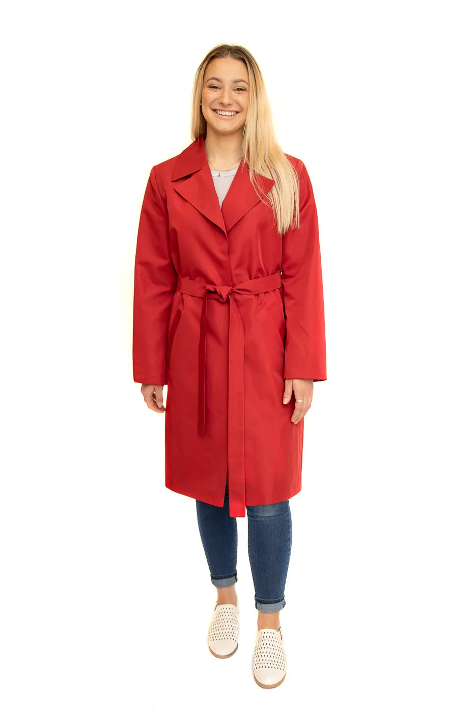 Cloth Raincoat Red 7/8