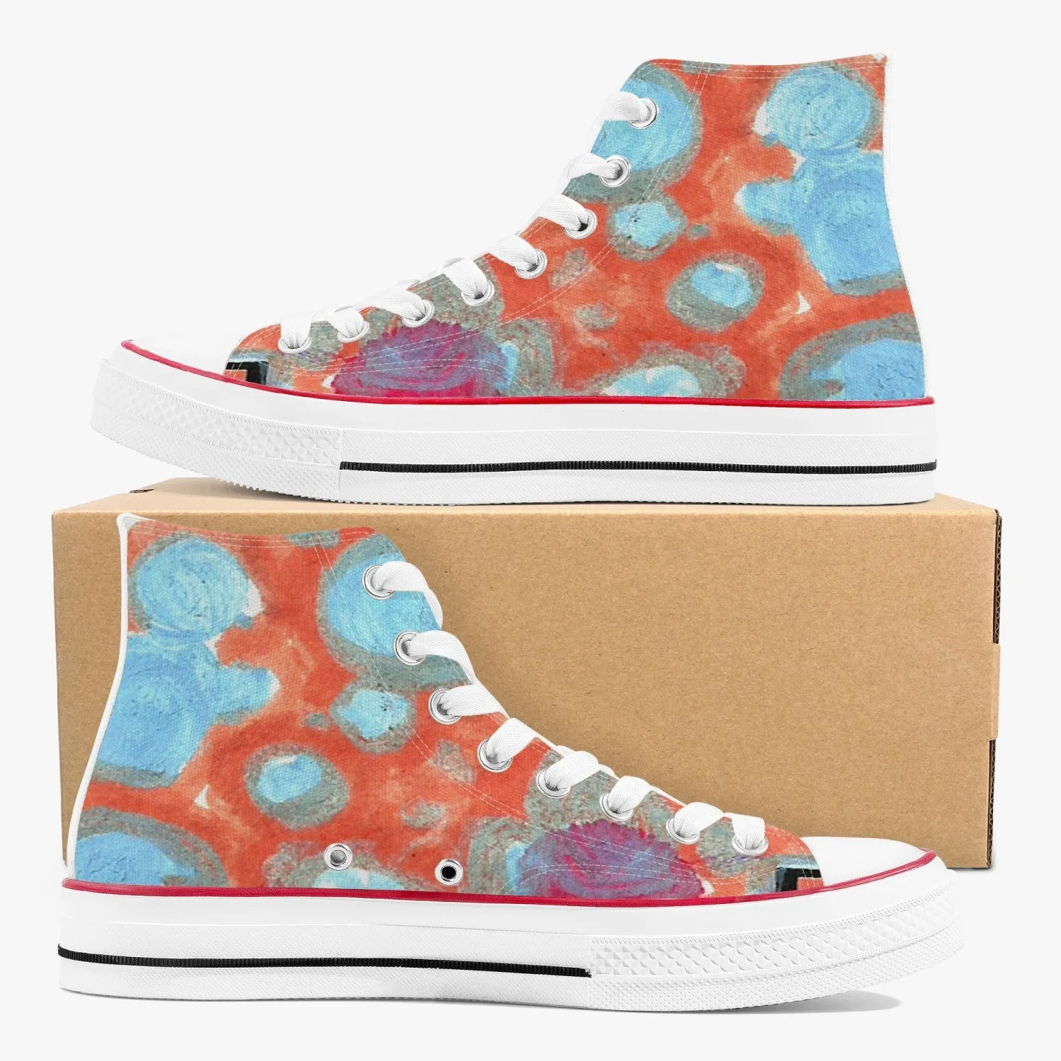 Clouded sky High Canvas Shoes