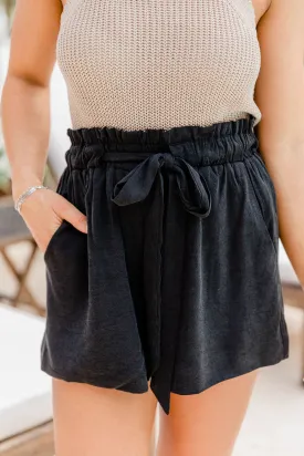 Coast To Coast Black Paperbag Shorts FINAL SALE