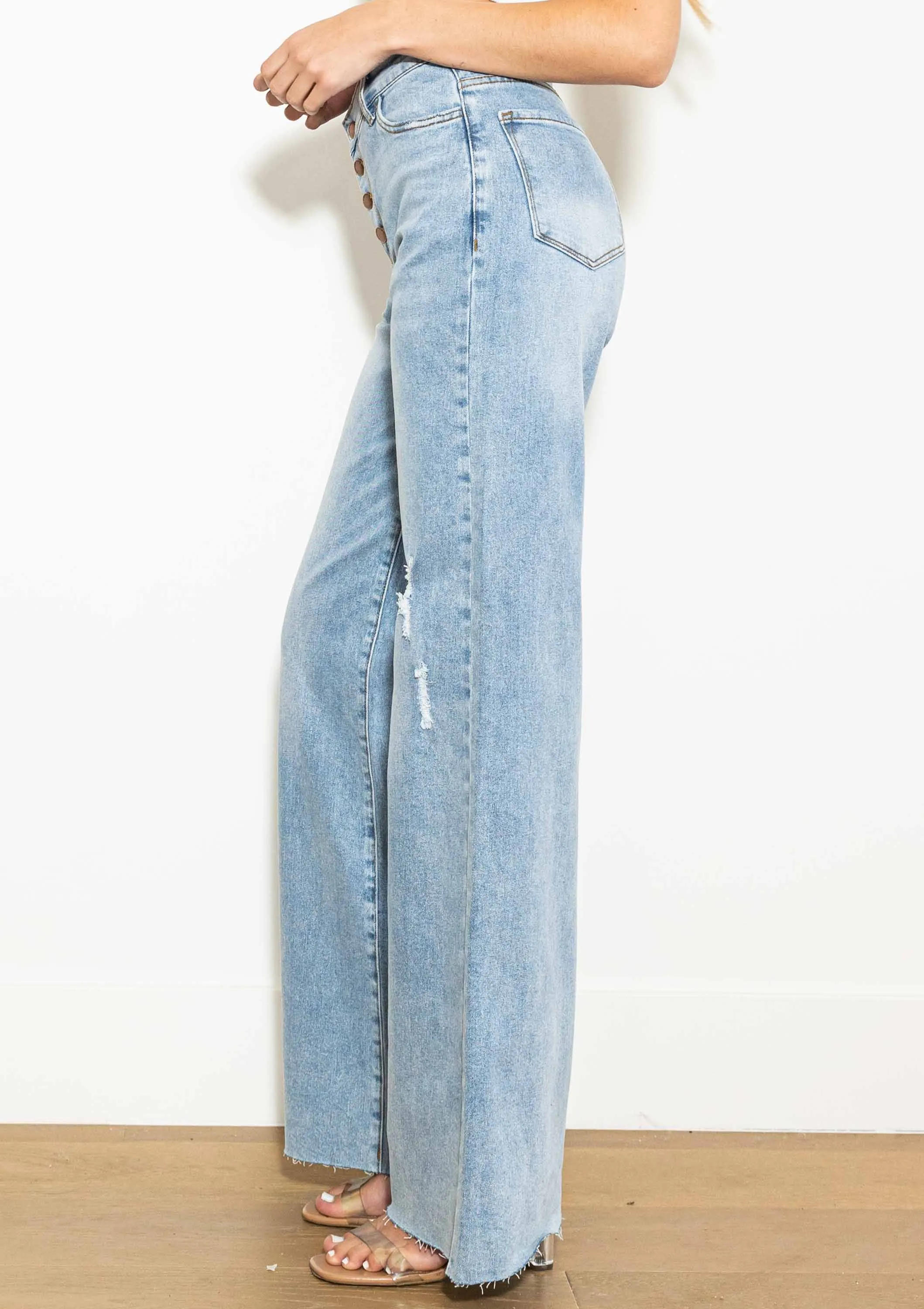 Coco Wide Leg Light Stone Jeans