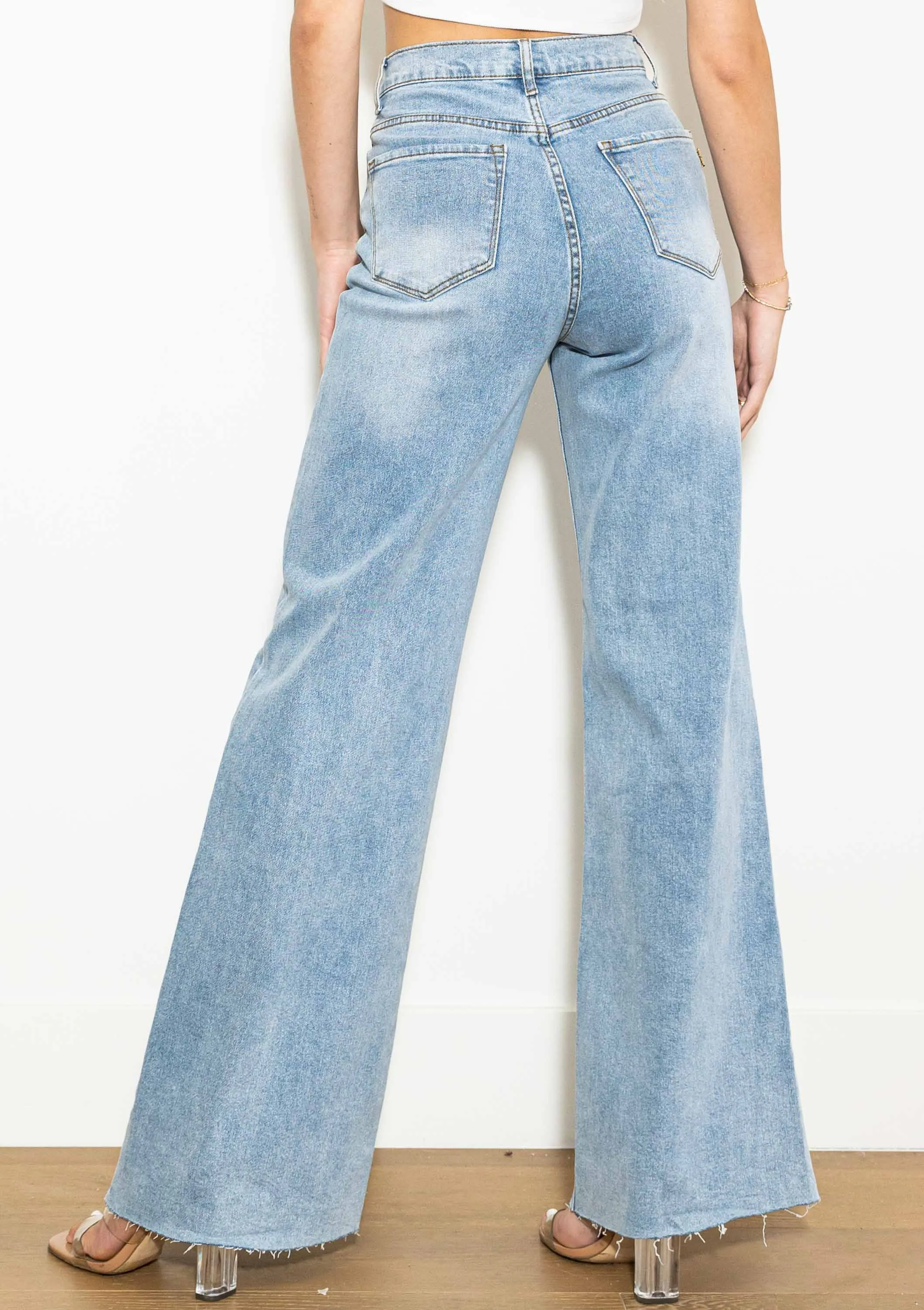 Coco Wide Leg Light Stone Jeans