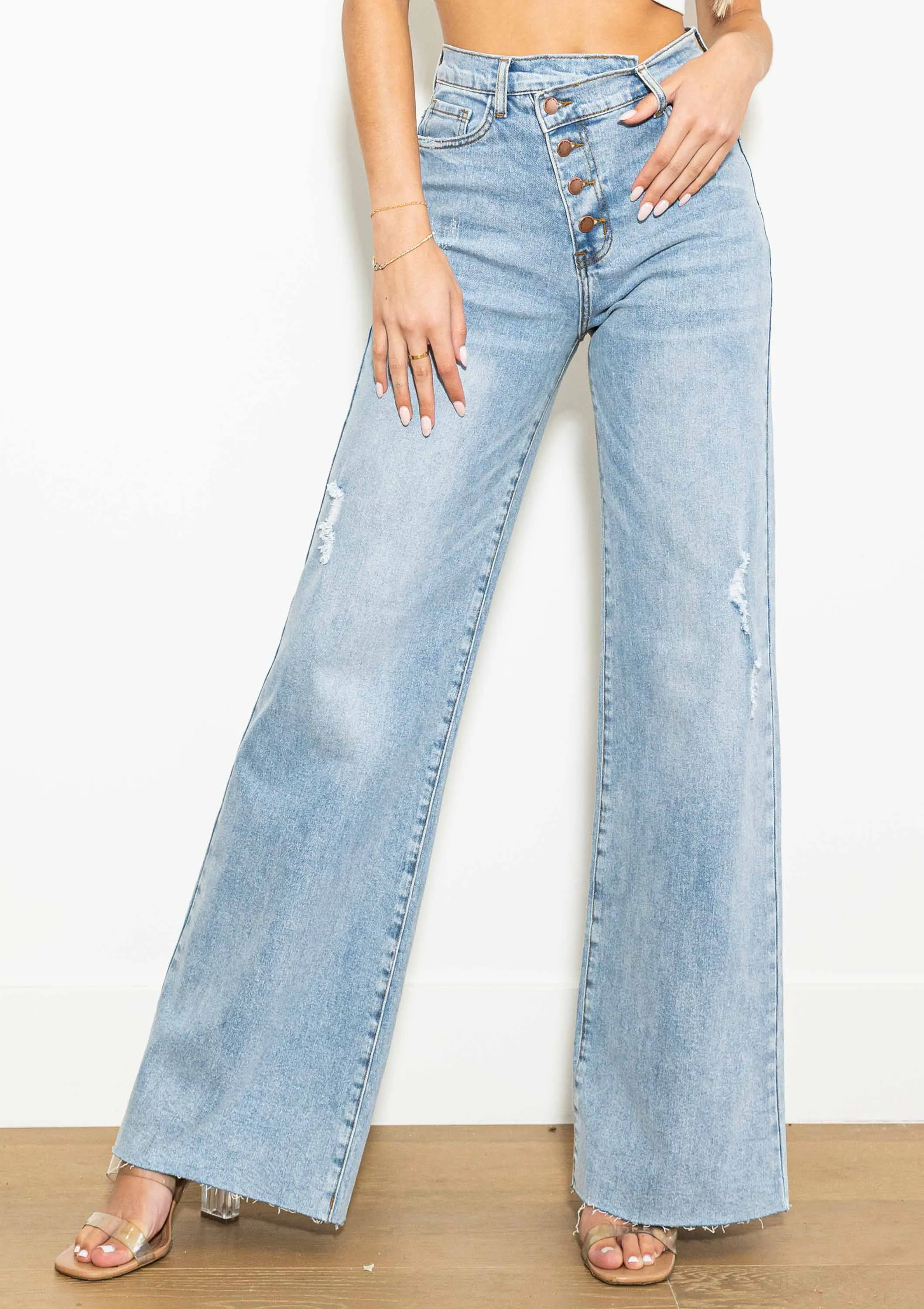 Coco Wide Leg Light Stone Jeans