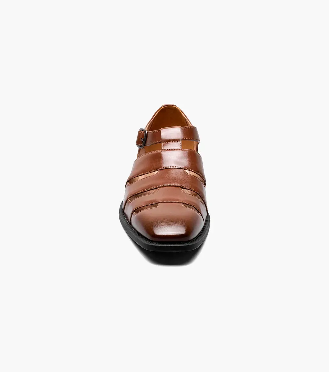 Cognac Men's Leather Sandals Calderon Closed Toe Style No:25599-221