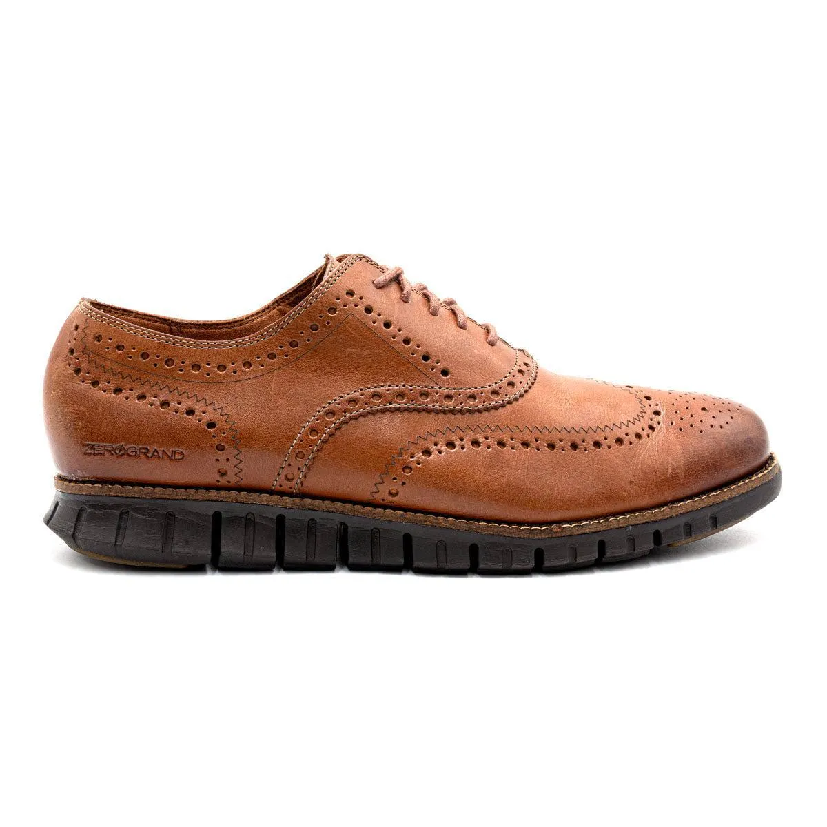 Cole Haan Zerogrand Wingtip Formal Lace Ups Leather Brown Colour For Men