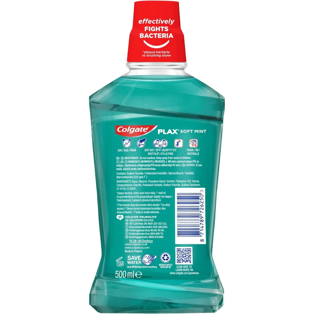 Colgate Plax Soft Mint Mouthwash 500ml (T)