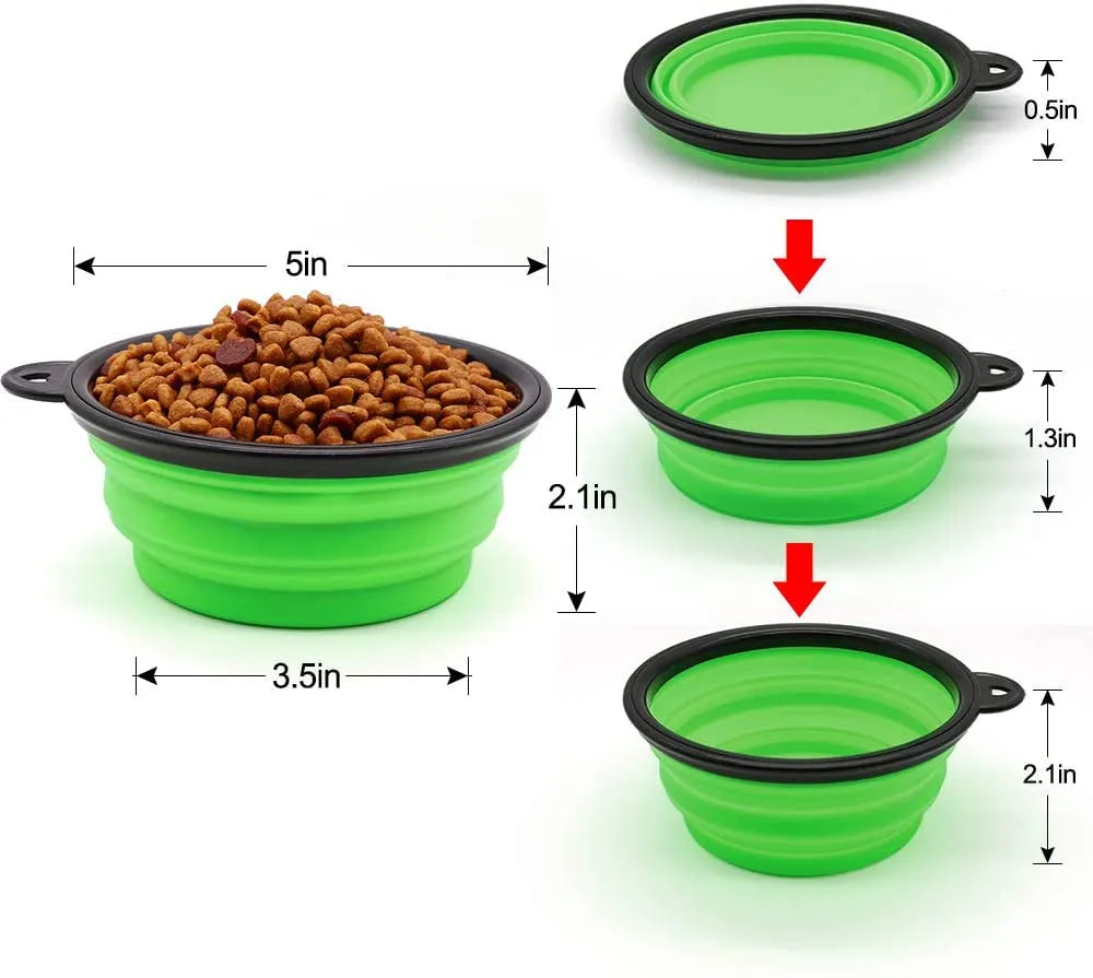 Collapsible Water Bowl Portable Travel Feeding Dish Silicone Bowls food dish