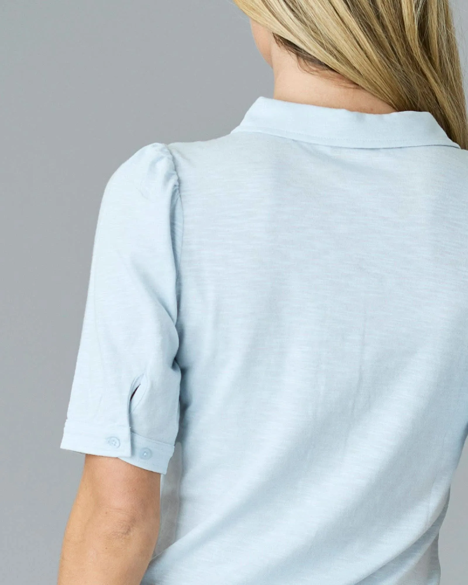 Collard Ballard Blue Short Sleeve Top