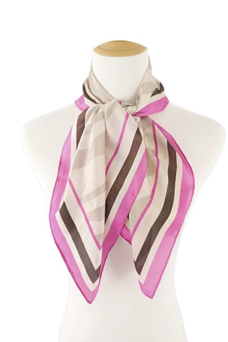 COLORBLOCK STRIPE SILK SCARF