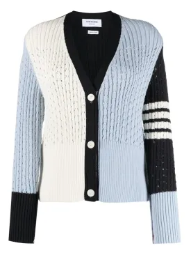 Colour Block Virgin Wool Cardigan