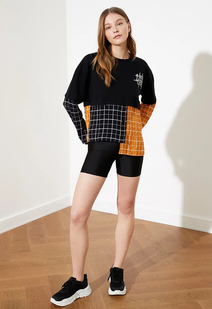 Colourblock Asymmetric Hem Sweatshirt