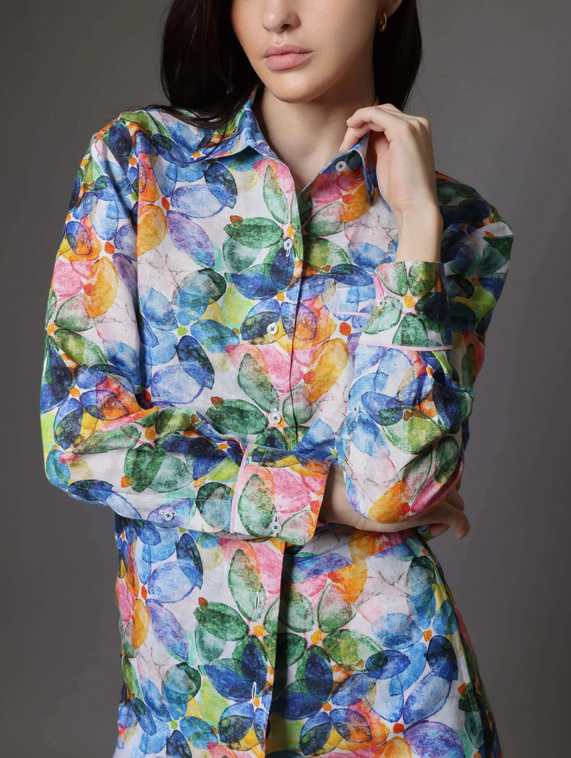 Colourful Abstract-Print Shirt