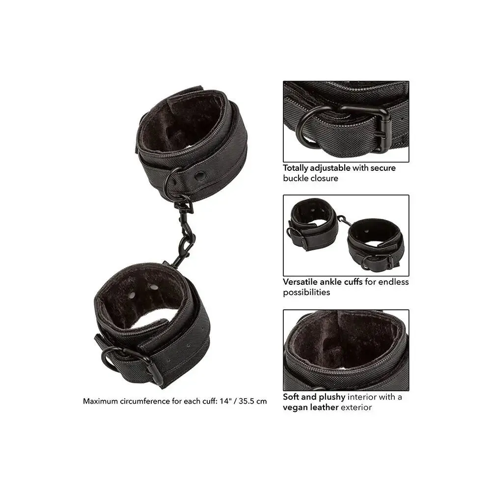 Colt Faux Leather Black Bondage Ankle Cuffs for Bdsm Couples