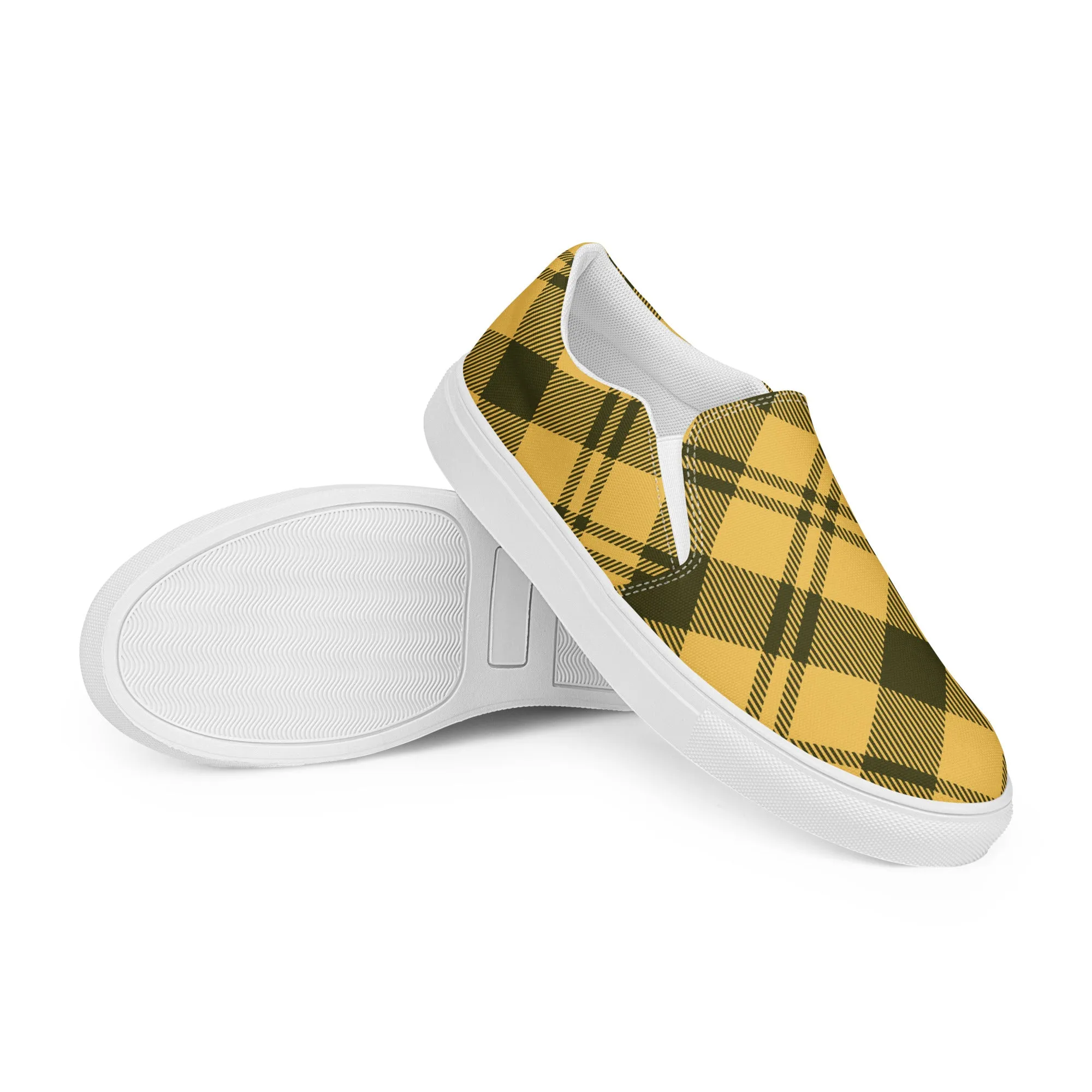 COM4T Yellow Men’s Slip-On Canvas Fashion Shoes by IOBI Original Apparel