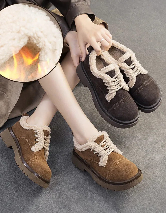 Comfortable Winter Suede Shoes with Fur