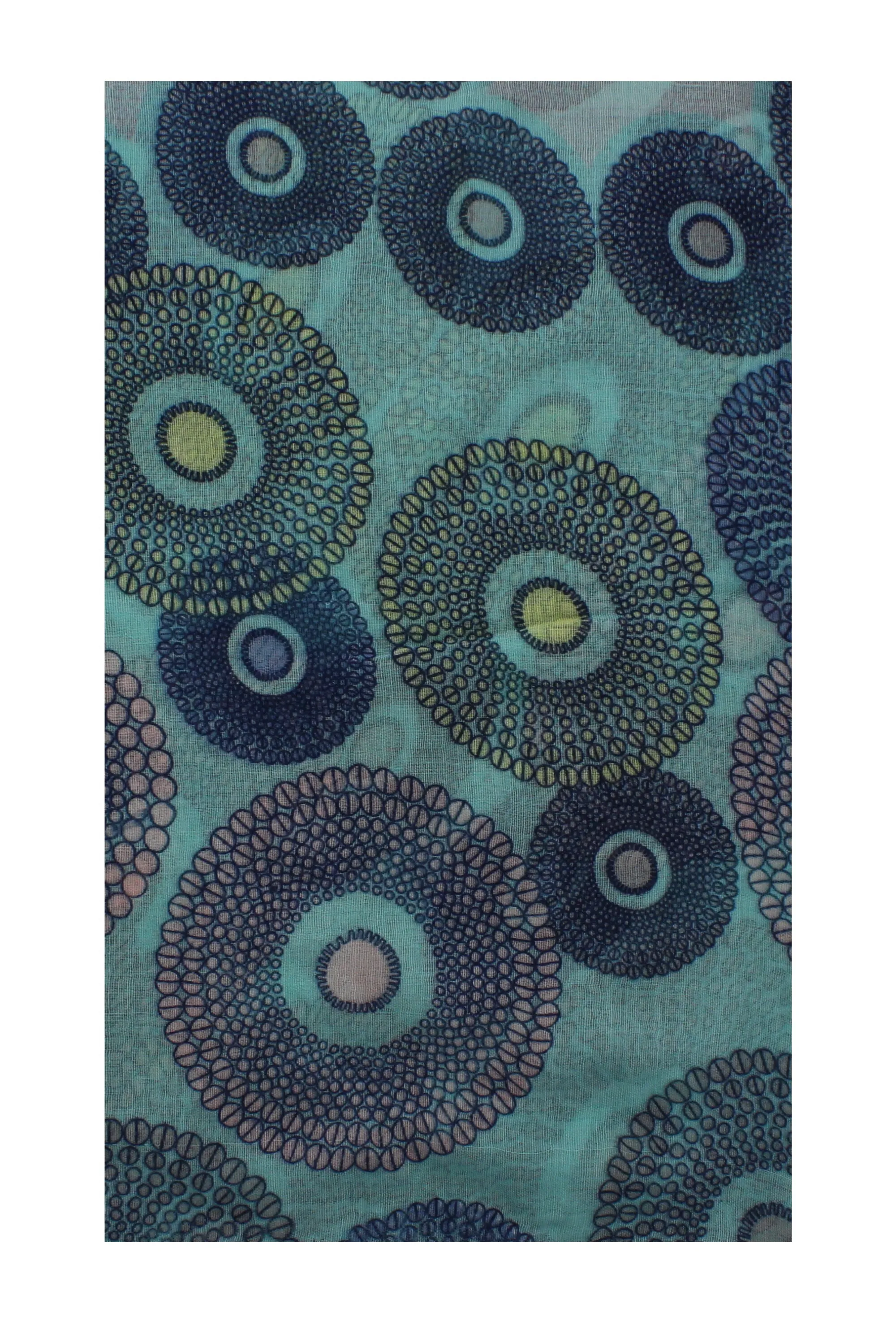 Concentric Circle Print on Baby Blue Scarf