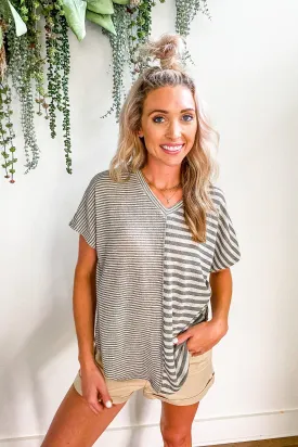 Connor Grey 2 Way Stripe Top | FINAL SALE