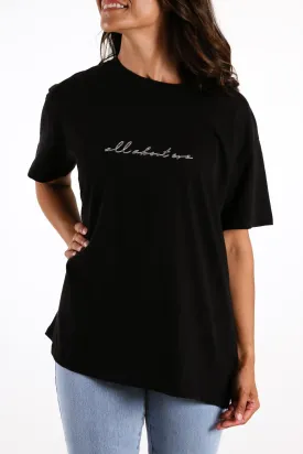 Contrast Tee Black