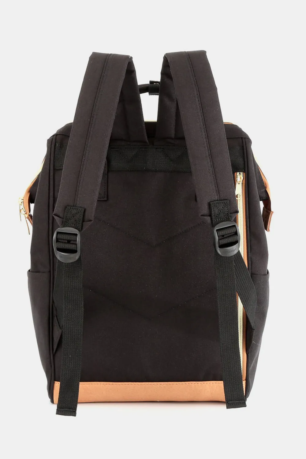 Contrast Waterproof Canvas Backpack Bag with Side Pockets