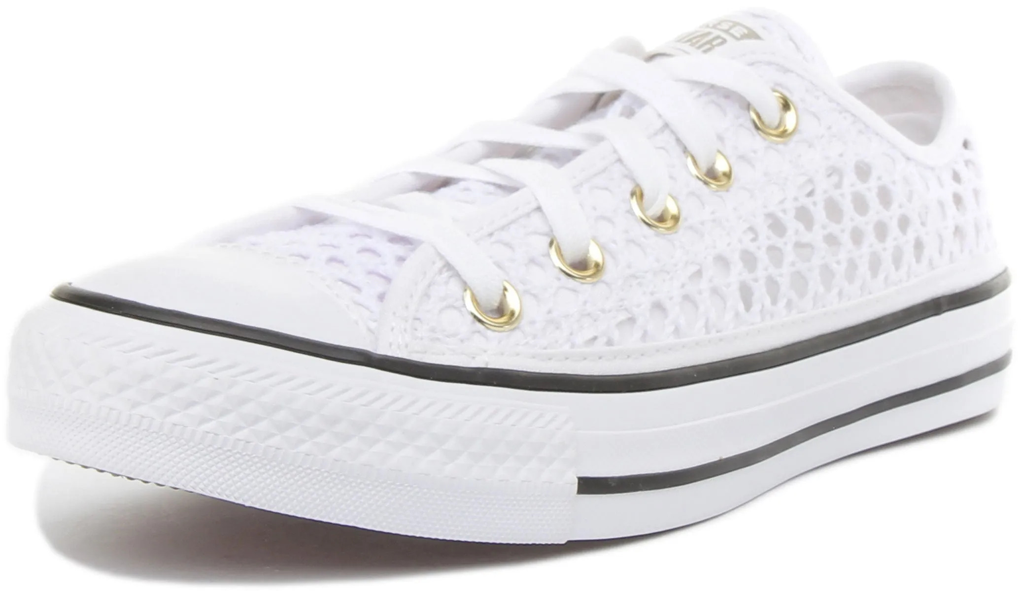 Converse 565495C All Star Ox Crochet In White Black For Women