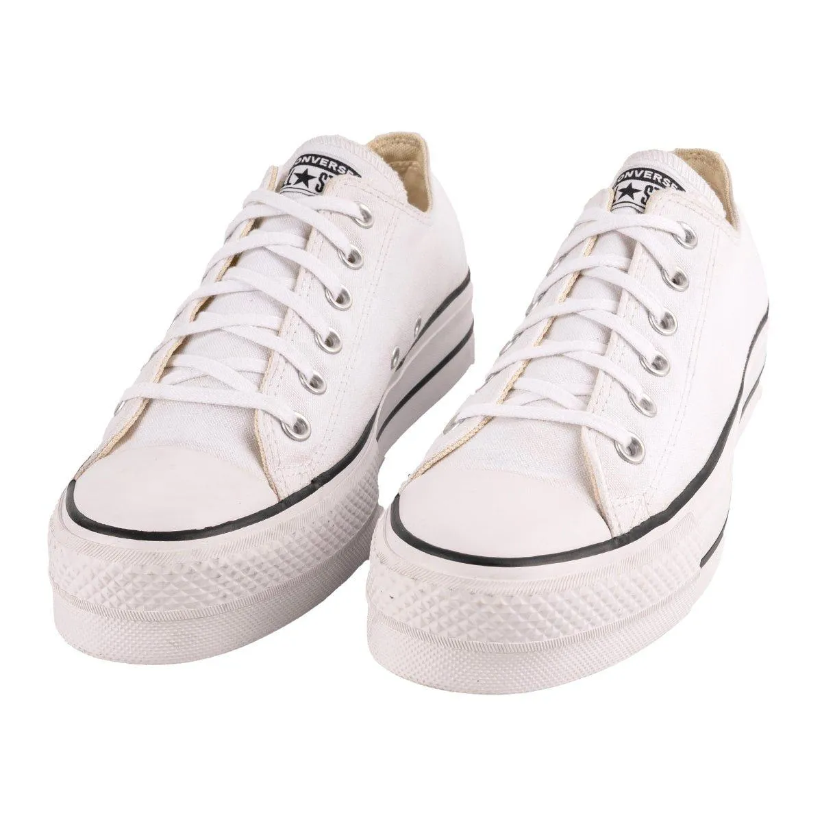 Converse All Star Lift Platform Low-Top Sneakers Fabric White Colour For Women