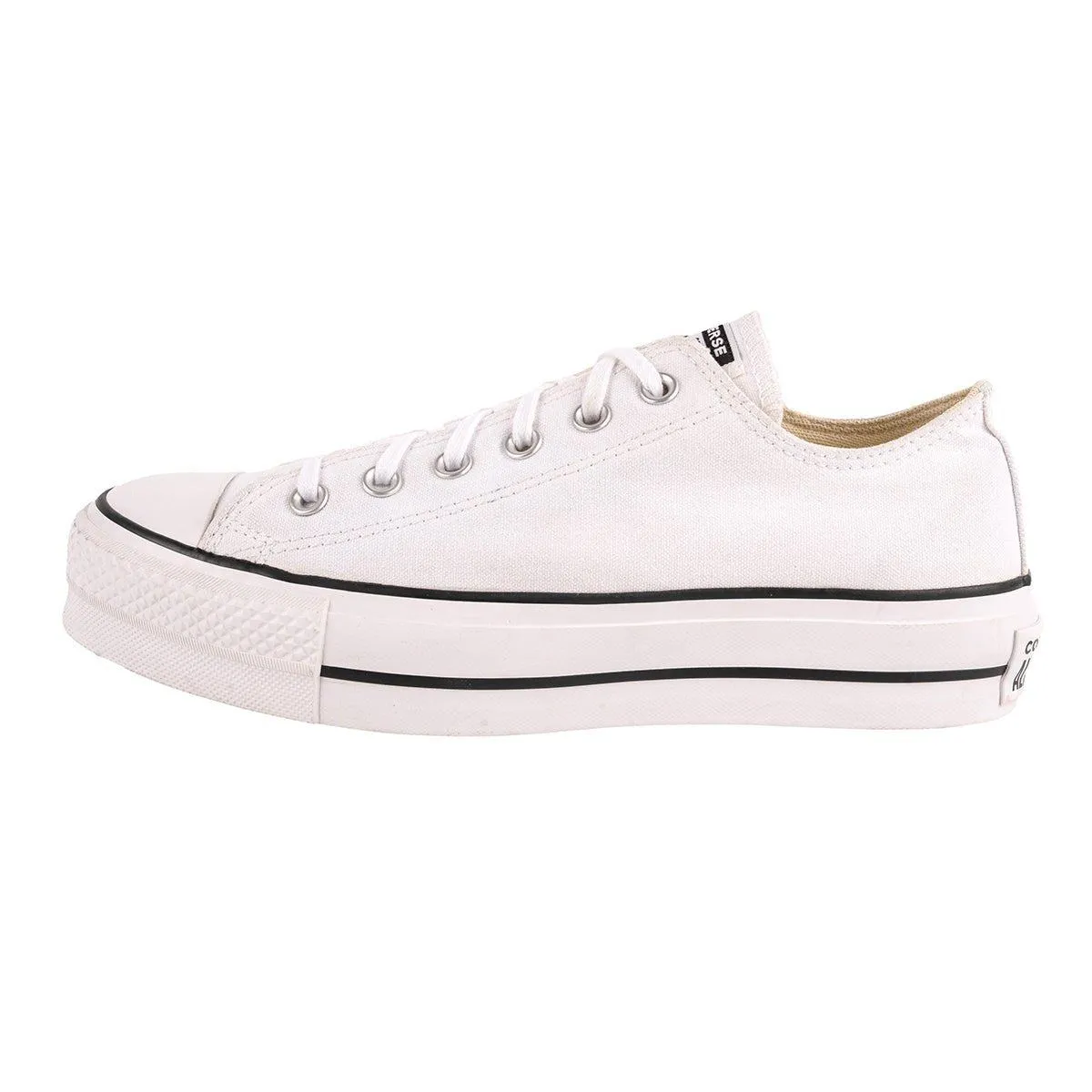 Converse All Star Lift Platform Low-Top Sneakers Fabric White Colour For Women