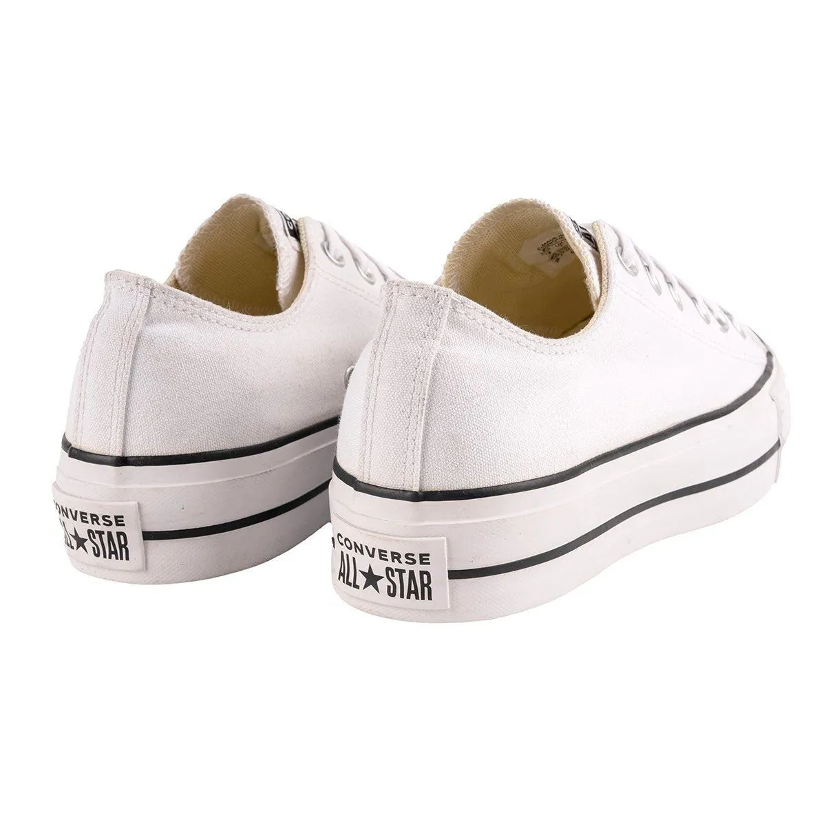 Converse All Star Lift Platform Low-Top Sneakers Fabric White Colour For Women